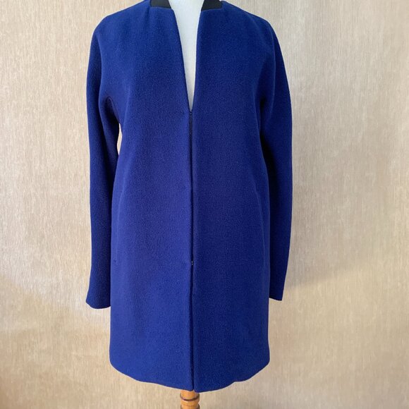 Cobalt Blue Tahari Wool Blend Coat Size M - Picture 1 of 9